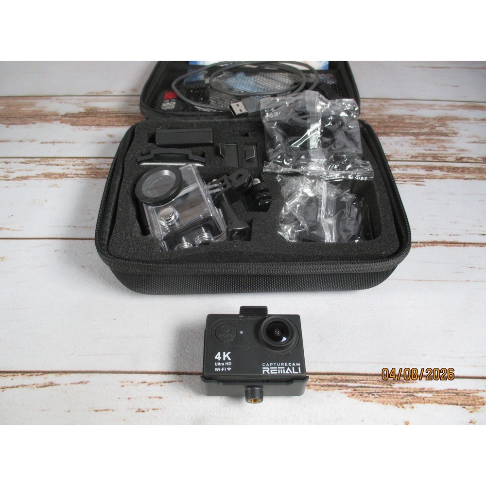 REMALI CaptureCam 4K Ultra HD Waterproof Sports Action Camera Bundle Used